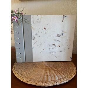 Vintage Rag & Bone Bindery Handmade Photo / Scrapbook with Dried Flowers Cover